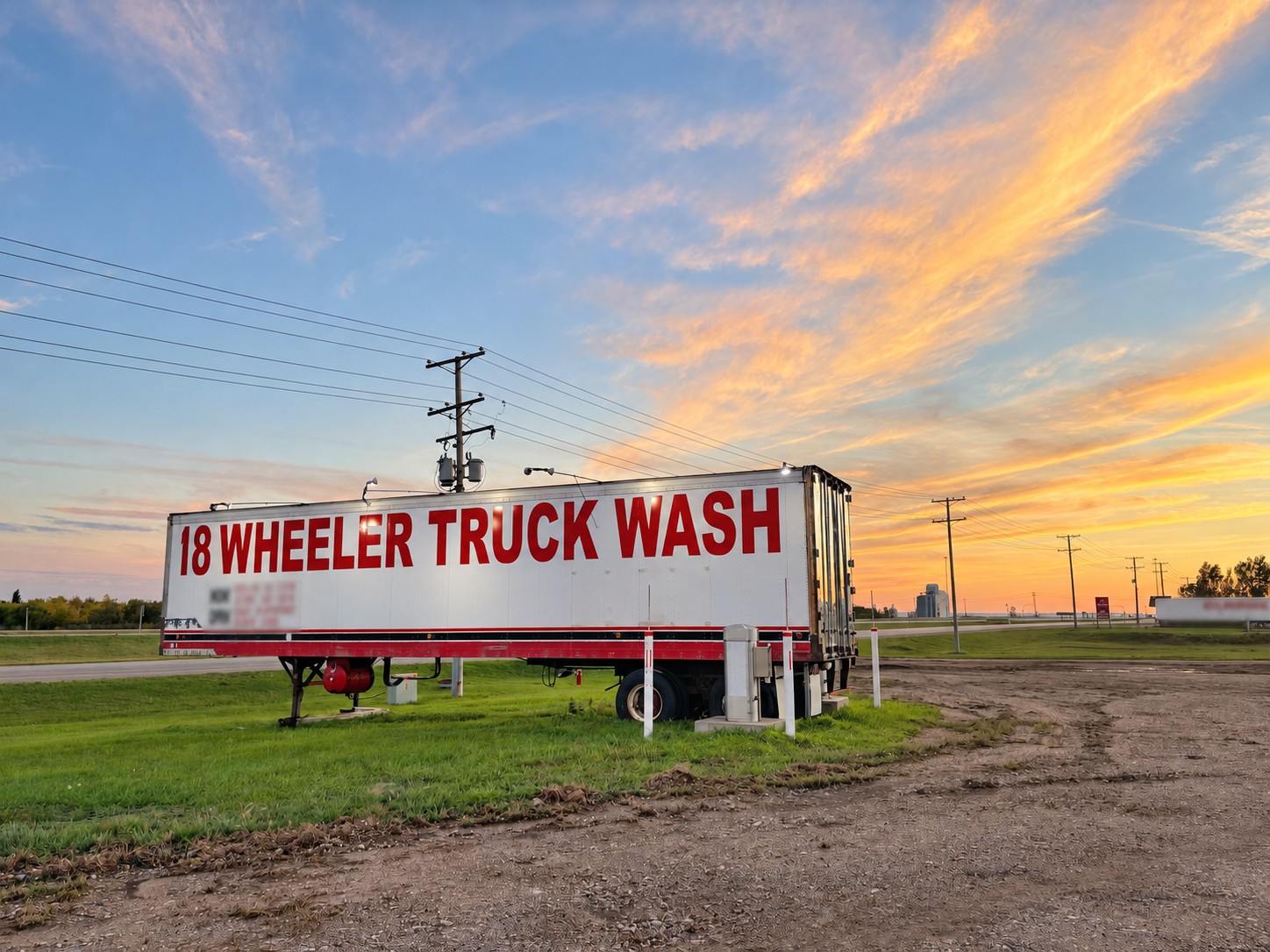 18 Wheeler Truck Wash signage at the project site